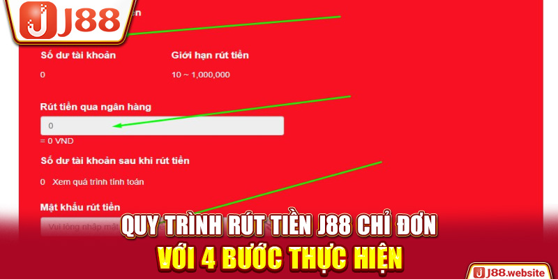 Quy trình rút tiền J88 chỉ đơn với 4 bước thực hiện