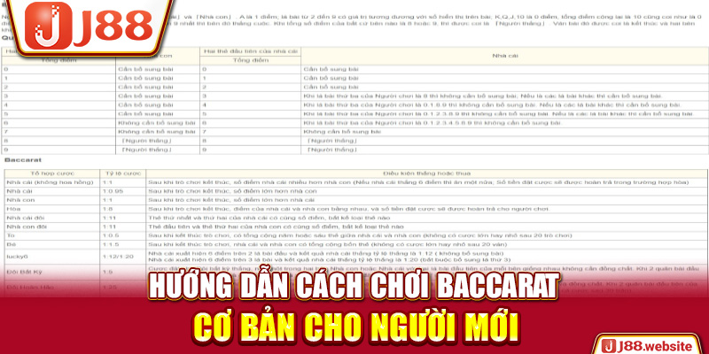 Hướng dẫn cách chơi Baccarat cơ bản cho người mới