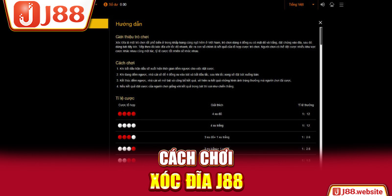 Cách chơi xóc đĩa J88