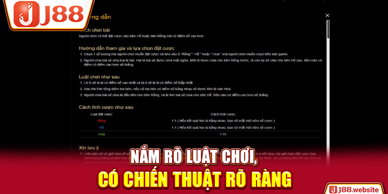 Nắm rõ luật chơi, có chiến thuật rõ ràng